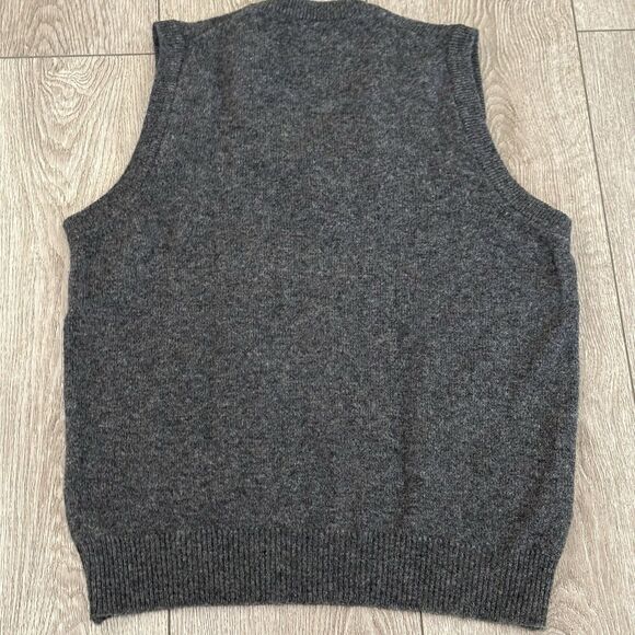 Pendleton Sweater Vest Mens Medium Virgin Lambswool Sleeveless Grey Casual - Picture 6 of 7